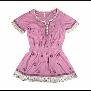 Free People purple floral tunic top/mini dress